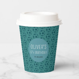 Kids Soccer Ball Blue Boys Birthday Party Papieren Bekers