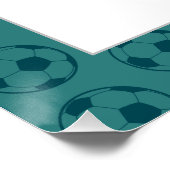 Kids Soccer Ball Blue Boys Birthday Welcome sign Perfect Poster (Hoek)