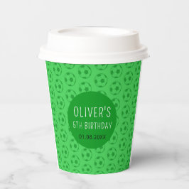 Kids Soccer Ball Green Boys Birthday Party Papieren Bekers