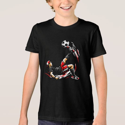 Kids Soccer Bicycle Kick T-Shirt – Cool Streets (Voorkant)