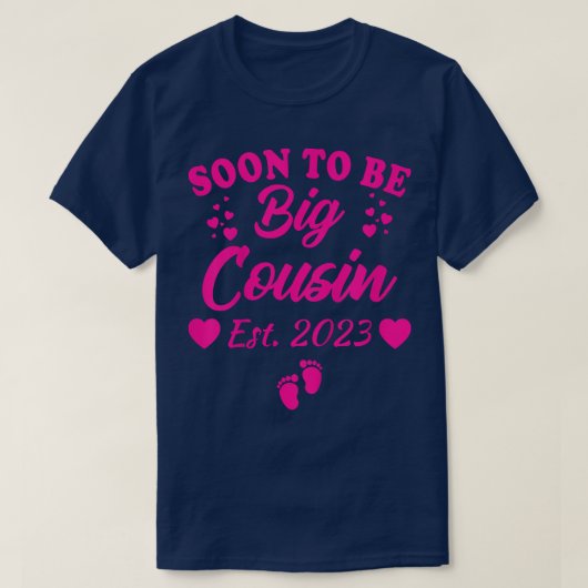 Kids Soon To Be Big Cousin 2023 Pregnancy Announce T-shirt (Design voorkant)