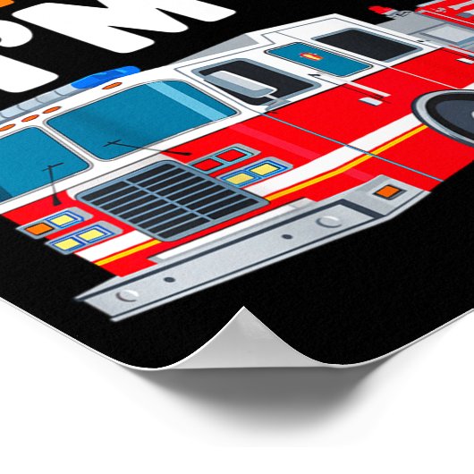 Kids Sound The Alarm I'm 4 Years Old 4th Birthday  Poster (Hoek)