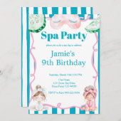 Kids Spa Party Birthday Kaart (Voorkant / Achterkant)