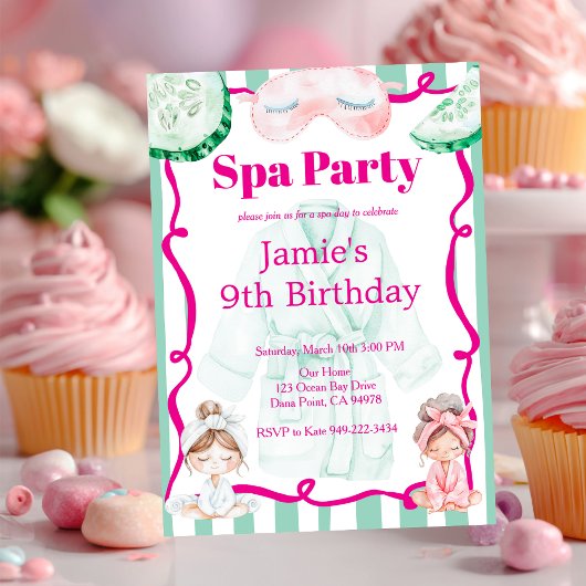 Kids Spa Party Birthday Kaart
