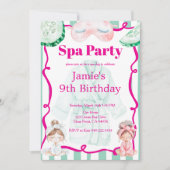 Kids Spa Party Birthday Kaart (Voorkant)