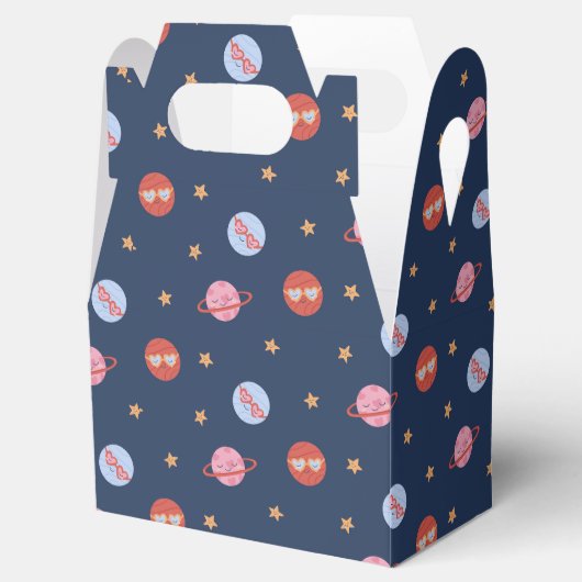 Kids Space Mini Pattern with Planets & Stars Bedankdoosjes (Geopend)
