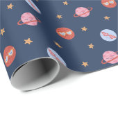 Kids Space Mini Pattern with Planets & Stars Cadeaupapier (Rol Hoek)