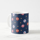 Kids Space Mini Pattern with Planets & Stars Koffiemok (Voorkant links)