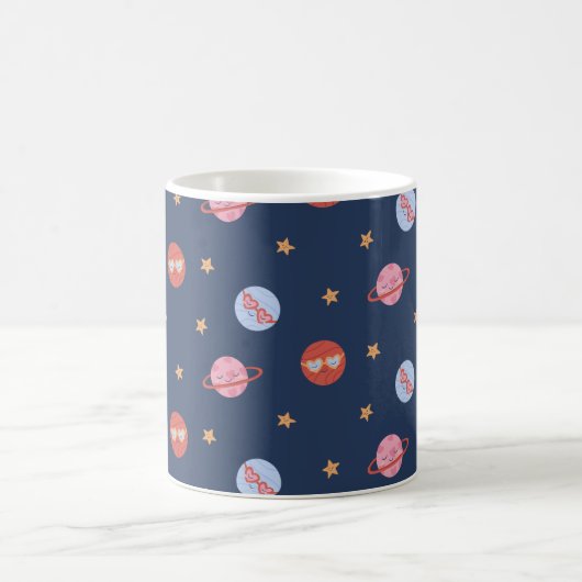 Kids Space Mini Pattern with Planets & Stars Koffiemok (Center)