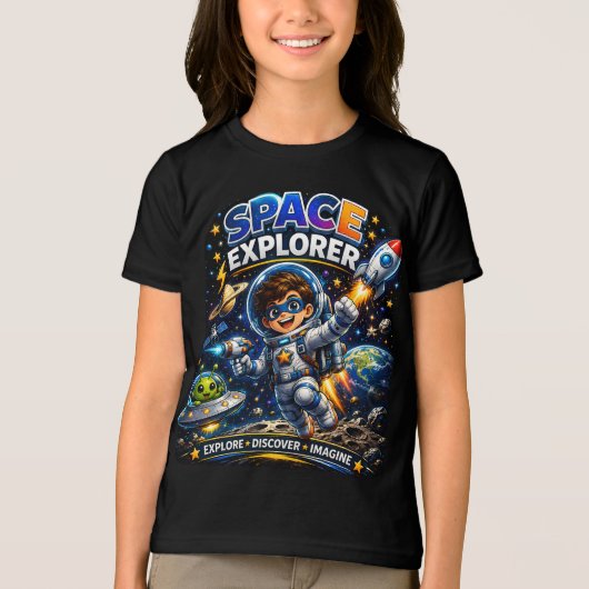 Kids Space Shirt | Ruimtereiziger (Voorkant)
