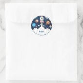 Kids Space thema bedankt Ronde Sticker (Tas)