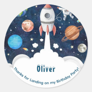 Kids Space thema bedankt Ronde Sticker