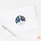 Kids Space thema bedankt Ronde Sticker (Envelop)