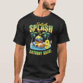 Kids Splish Splash 9th Birthday Bash Duck Beach Po T-shirt (Voorkant)