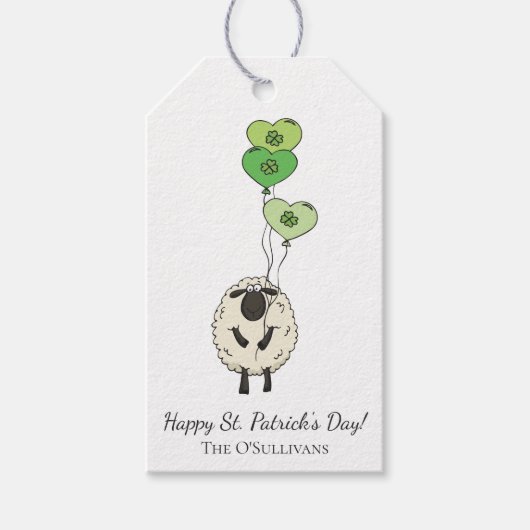 Kids St. Patrick’s Day Sheep & Shamrock Cadeaulabel (Voorkant)