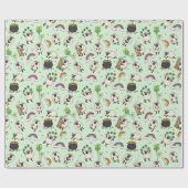 Kids St. Patrick’s Day Sheep & Shamrocks Cadeaupapier (Vlak)
