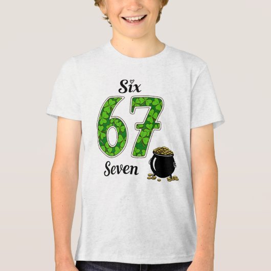 Kids St.Patrick’s Day Six Seven Tri-Blend Shirt (Voorkant)