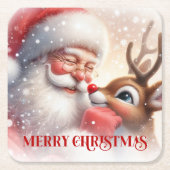 Kids Style Santa Rudolph Cute Christmas Coasters Kartonnen Onderzetters (Voorkant)