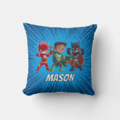 Kids Superhero Custom Name Boys Kussen (Voorkant)