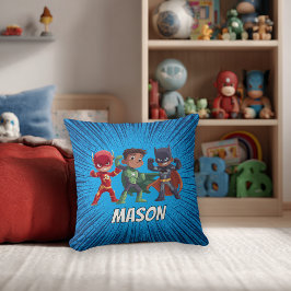 Kids Superhero Custom Name Boys Kussen