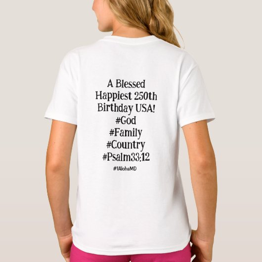 kids t-shirt  Blessed Happiest250th  (Achterkant)