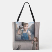 Kids Talking On a Retro Tin Can Telephone Tote Bag (Achterkant)