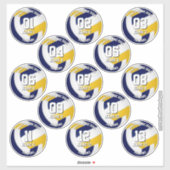 kids teens navy blue gold volleyball club 13 sticker (Vel)