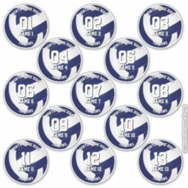 kids teens navy blue white 13 volleyball club sticker