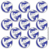 kids teens royal blue white 13 volleyball club sticker (Voorkant)