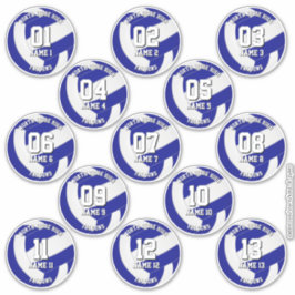 kids teens royal blue white 13 volleyball club sticker