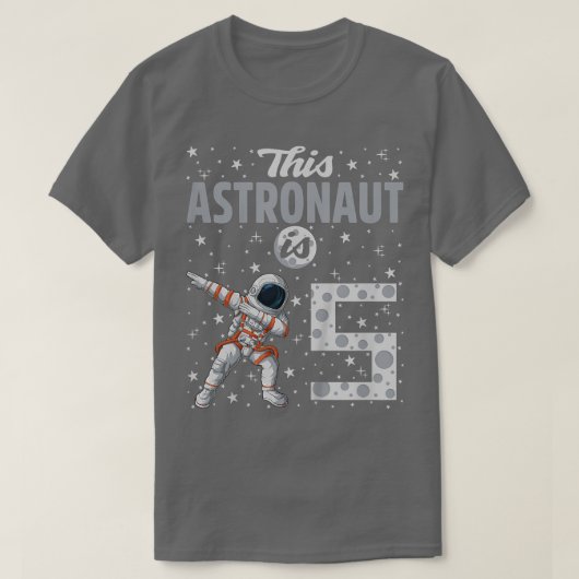 Kids This Astronaut Is 5 Dabbing Astronaut 5th Bir T-shirt (Design voorkant)