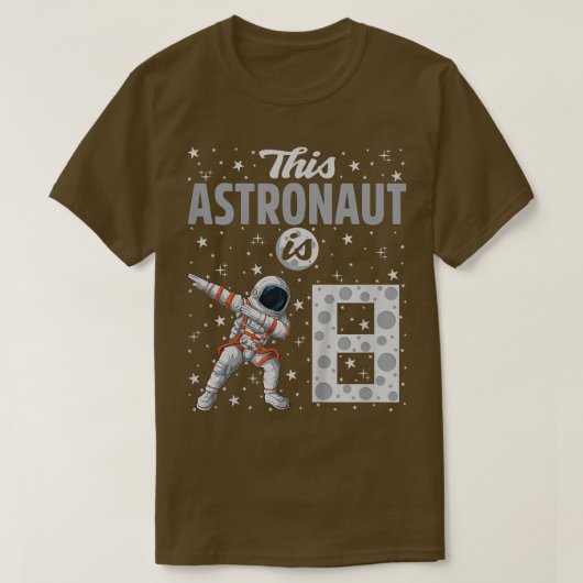 Kids This Astronaut Is 8 Dabbing Astronaut 8th Bir T-shirt (Design voorkant)