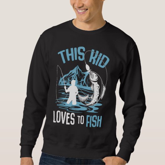 Kids This Kid Loves to Fish Bass Fishing Fisherman Trui (Voorkant)