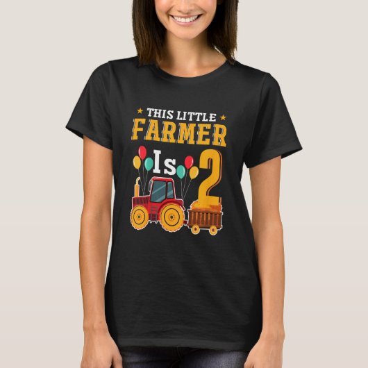Kids This Little Farmer Is 2 Farm Tractor For Litt T-shirt (Voorkant)