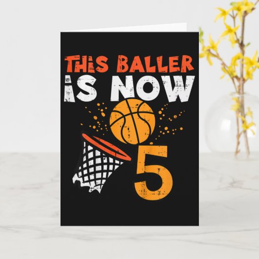 Kids This Ller Is Now 5 Sketll 5th Birthday Bday B Kaart (Gele Bloem)