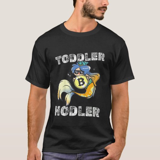 Kids Toddler Hodler Bitcoin Mermaid with Sunglasse T-shirt (Voorkant)