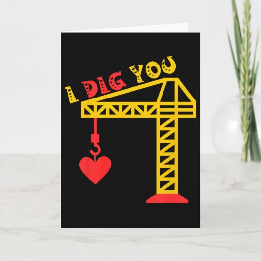 Kids Toddler Little Boy Construction Valentine Day Kaart (Voorkant)