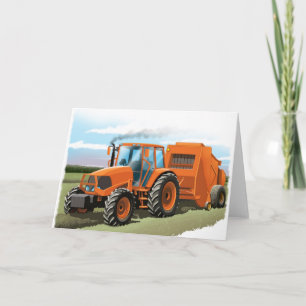 kids tractor birthday card kaart