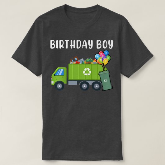 Kids Trash Bin Birthday Boy Garbage Trucks Toddler T-shirt (Design voorkant)