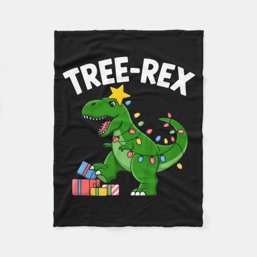 Kids Tree-rex Christmas Dinosaur T-rex Shirt Toddl Fleece Deken (Voorkant)