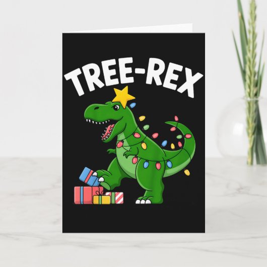 Kids Tree-rex Christmas Dinosaur T-rex Shirt Toddl Kaart (Voorkant)
