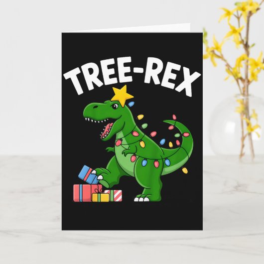 Kids Tree-rex Christmas Dinosaur T-rex Shirt Toddl Kaart (Gele Bloem)