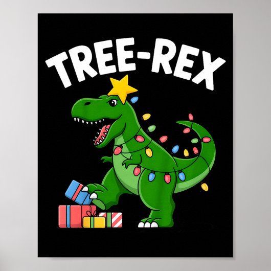 Kids Tree-rex Christmas Dinosaur T-rex Shirt Toddl Poster (Voorkant)