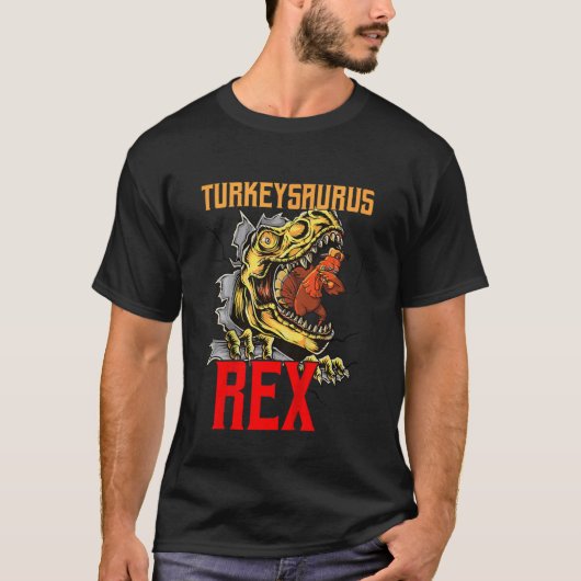 Kids Turkeysaurus Rex Dab Turkey Dino Thanksgiving T-shirt (Voorkant)