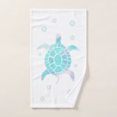 Kids Turtle Under The Sea Watercolor  Bad Handdoek (Handdoek)