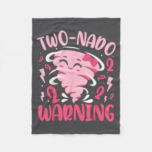 Kids Two-nado Warning 2nd Birthday Nk Tornado Birt Fleece Deken (Voorkant)