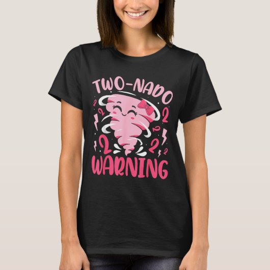 Kids Two-nado Warning 2nd Birthday Nk Tornado Birt T-shirt (Voorkant)