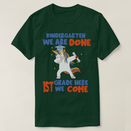 Kids Unicorn Kindergarten Done Graduated Kindergar T-shirt (Design voorkant)