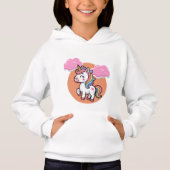 Kids Unicorn T-Shirt with Clouds (Voorkant)
