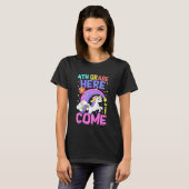 Kids Unicorn  Teacher Students 4th Grade Back To S T-shirt (Voorkant volledig)